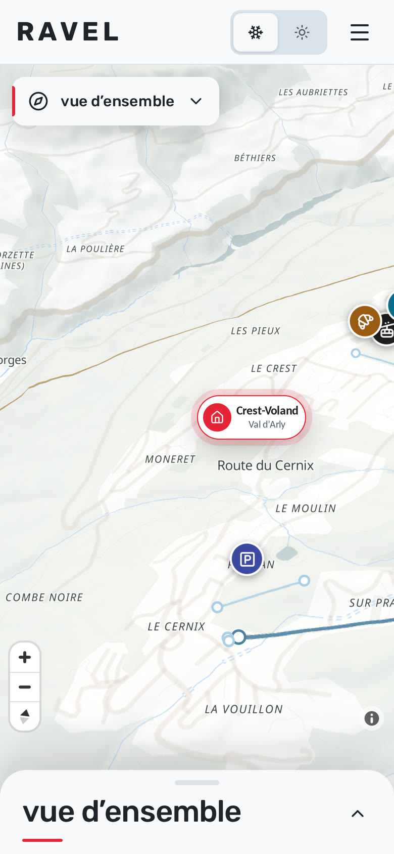 La carte de la station sur téléphone